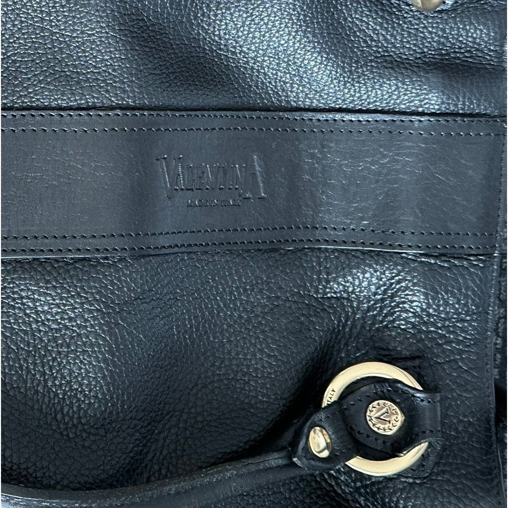 Valentina black leather tote shoulder bag - Picture 6 of 13